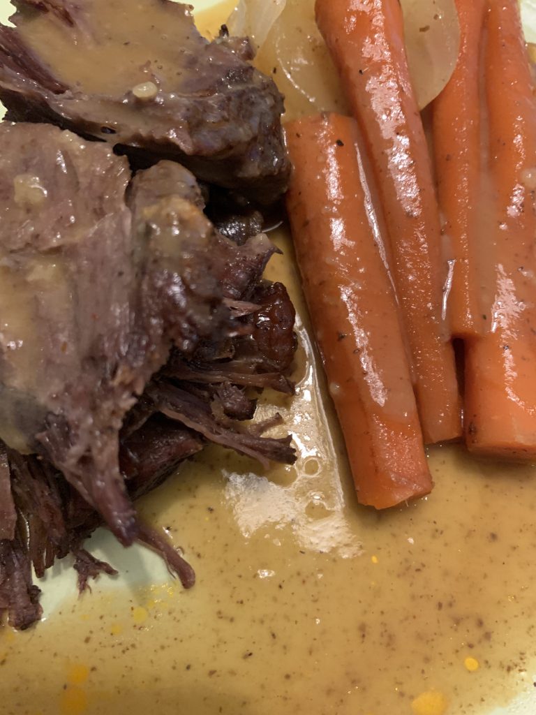 Pot Roast With Madeira Sauce, Roasted Potatoes, Carrots and Onions | Dishin' With Darla
