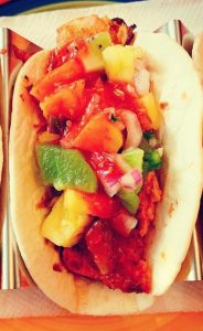 Salmon Street Tacos With Pineapple Kiwi Salsa And Raspberry Mango Sauce | Dishin' With Darla